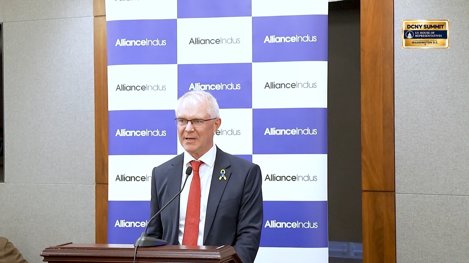 Remarks for Estonia at the podium, a frame from recording 28