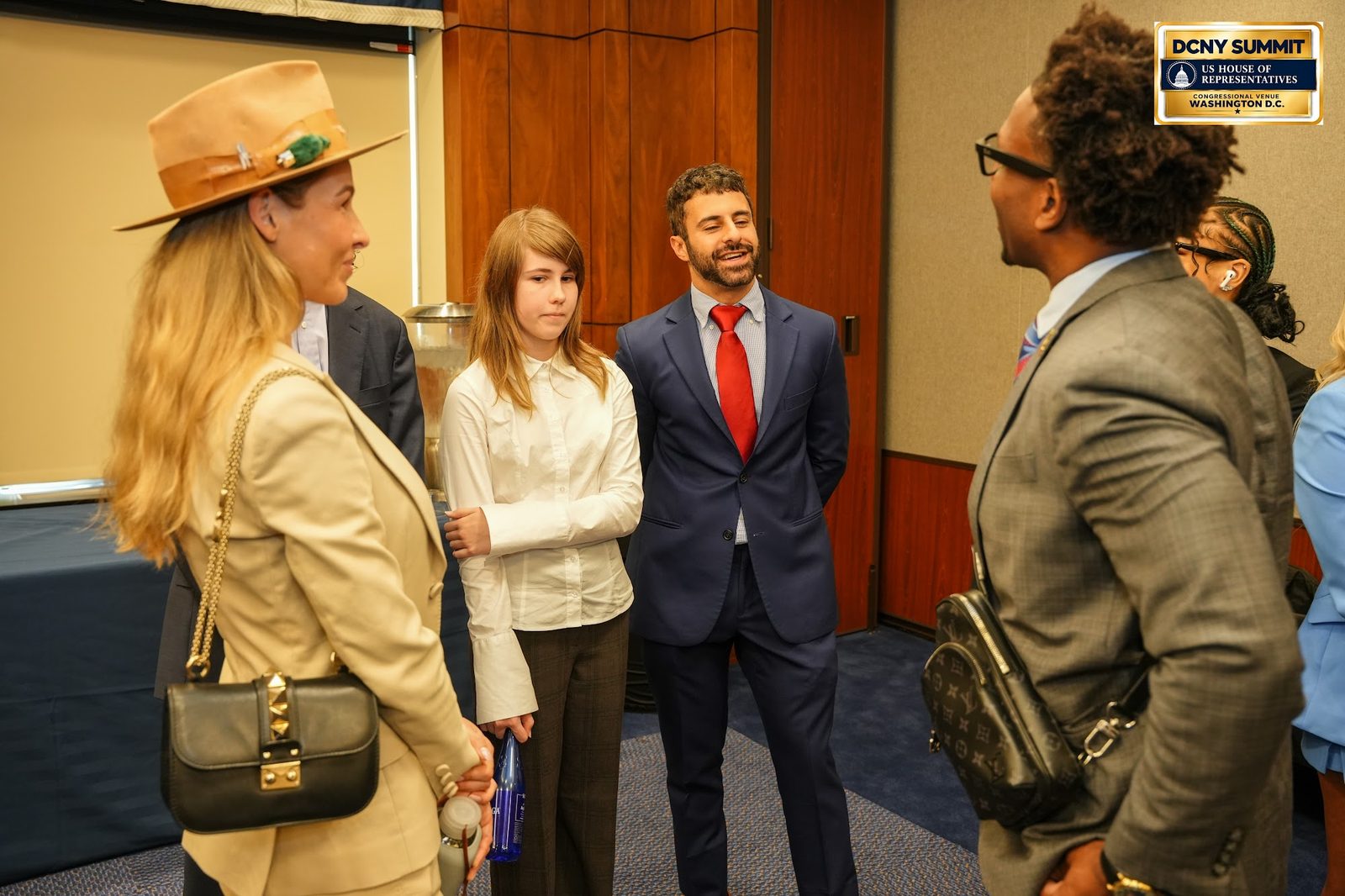 A group of guests standing and talking